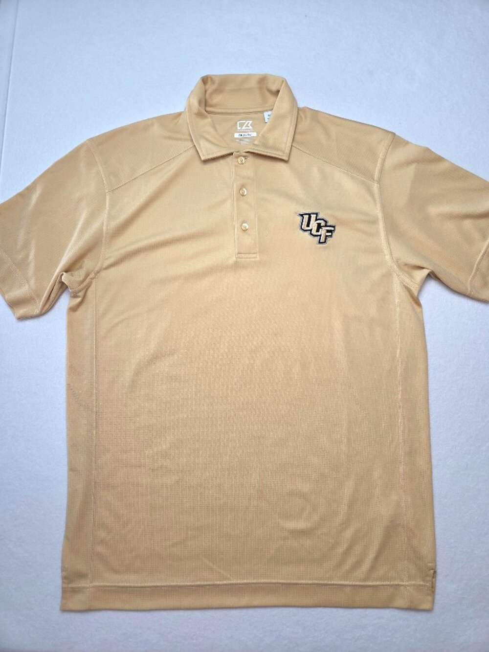 Cutter & Buck UCF Knights Men’s Polo Medium Gold DryTec Performance Golf Shirt